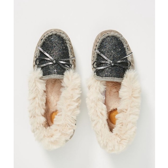 sequin moccasin slippers